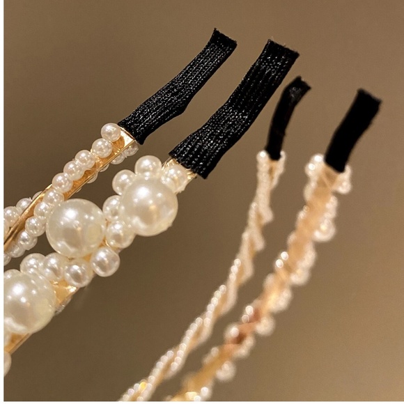 Luxe Faux Pearl Minimalist Headband Set